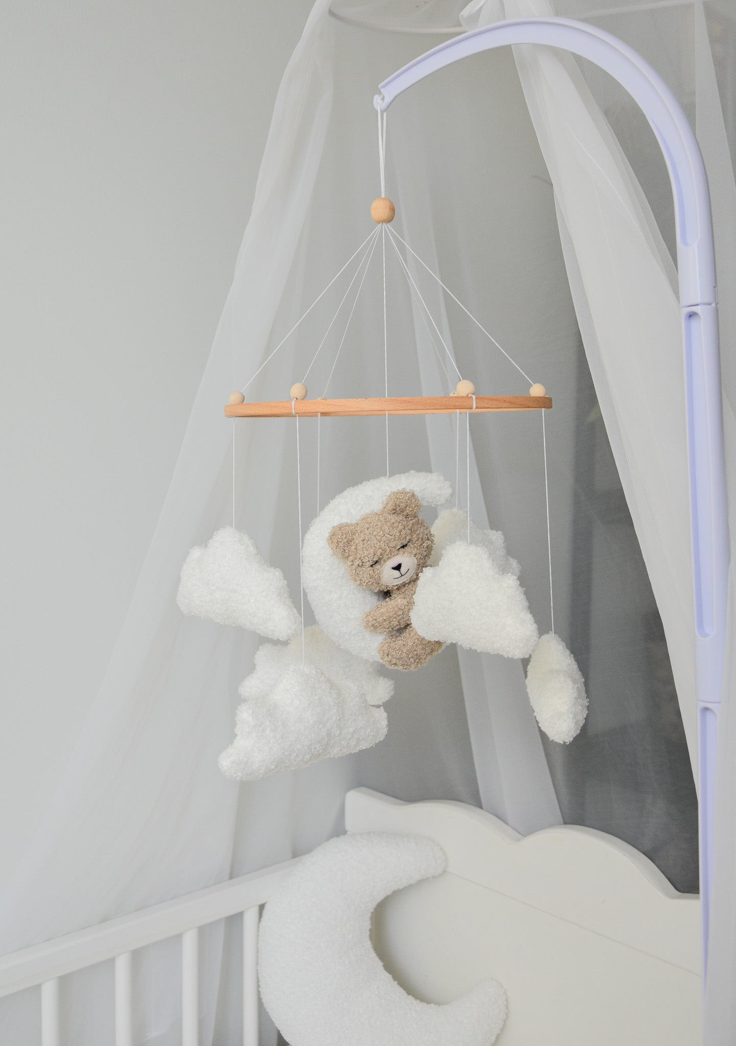 Teddy bear baby mobile