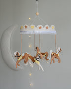 Vintage Horse Carousel Baby Mobile – Handmade Felt Crib Mobile