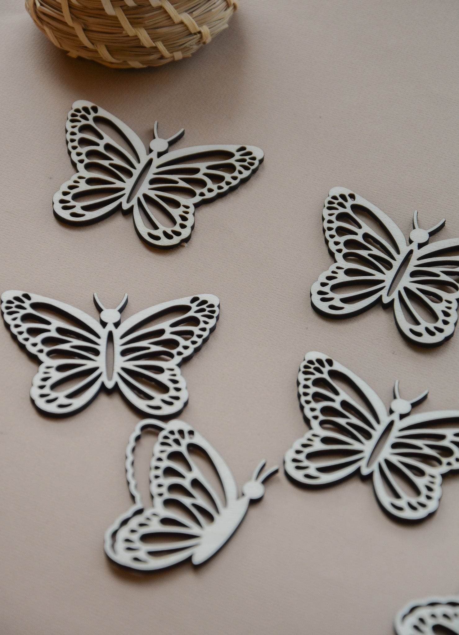 Wooden Butterfly for Crafts - Natural wood Laser Cut - Wall Decorations - Minidreams Decor