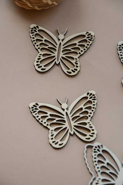 Wooden Butterfly for Crafts -  Natural wood Laser Cut - Wall Decorations