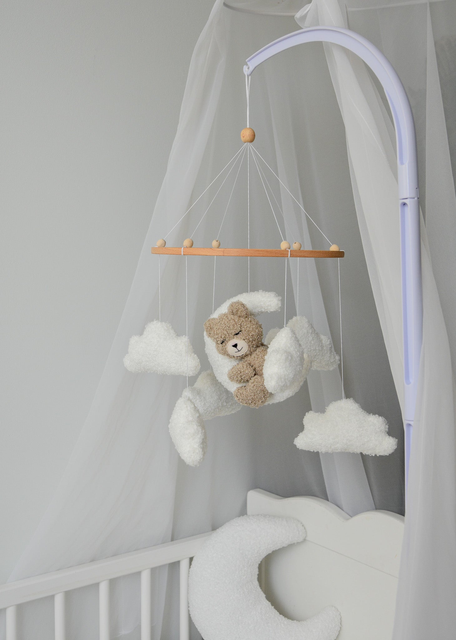 Teddy bear baby mobile