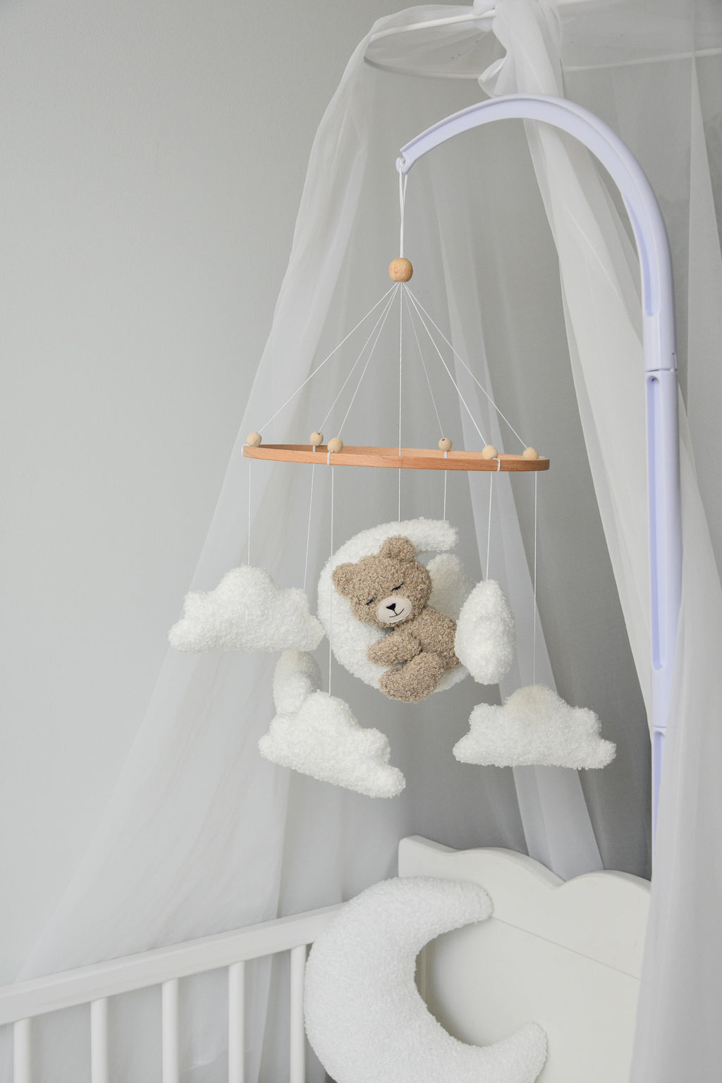 Teddy bear baby mobile