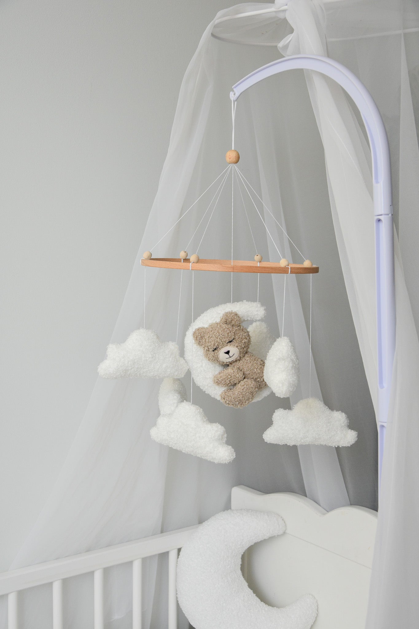 Teddy bear baby mobile