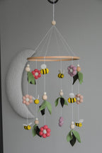 Floral-Themed Bees & Flowers Baby crib Mobile - Minidreams Decor