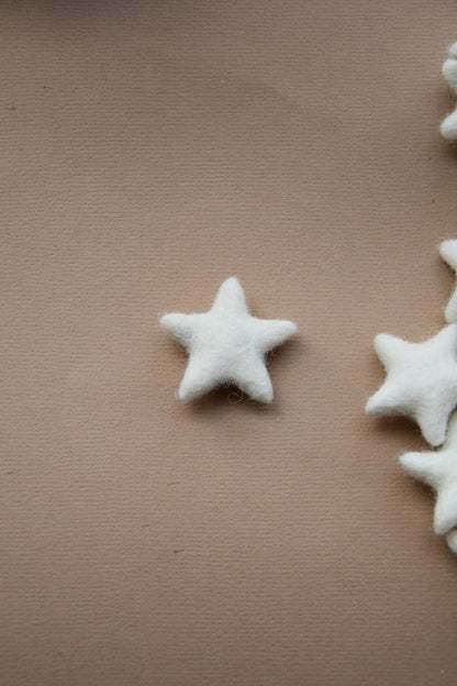 35mm 100% Wool Felt Stars - Set of 10 pcs -  93 different colors