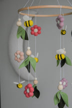 Floral-Themed Bees & Flowers Baby crib Mobile - Minidreams Decor