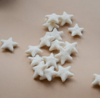 35mm 100% Wool Felt Stars - Set of 10 pcs -  93 different colors