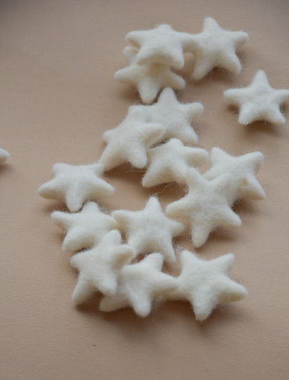 35mm 100% Wool Felt Stars - Set of 10 pcs -  93 different colors