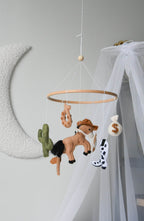 Wild West cowboy ranch themed handmade felt baby mobile - Minidreams Decor