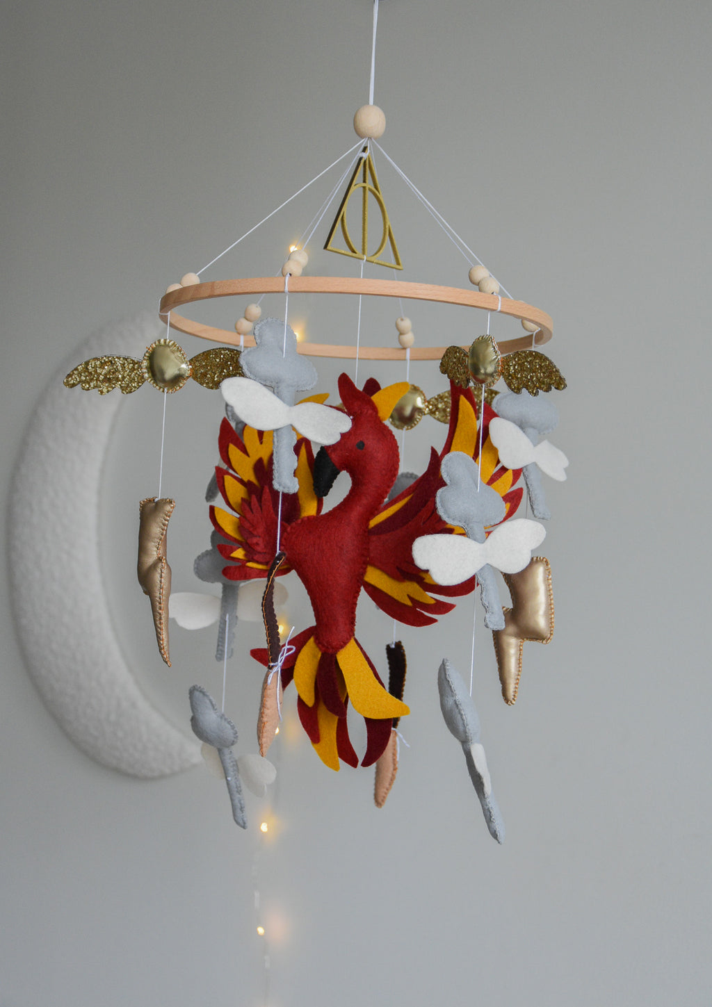 Harry Potter Themed Mobile - Wizard, Phoenix, Flying Keys, Lightning Bolt Decor