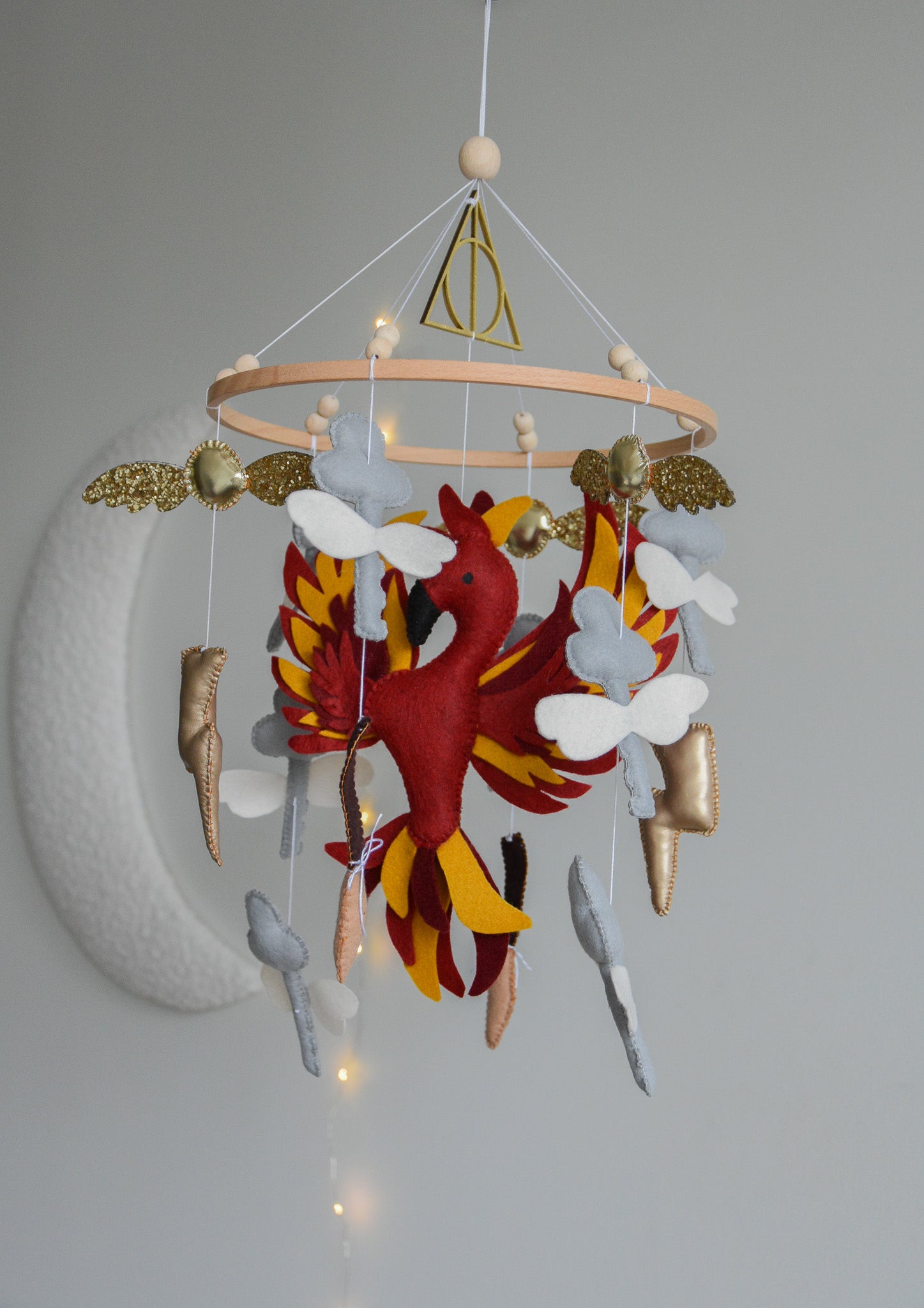 Harry Potter Themed Mobile - Wizard, Phoenix, Flying Keys, Lightning Bolt Decor