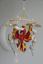 Harry Potter Themed Mobile - Wizard, Phoenix, Flying Keys, Lightning Bolt Decor