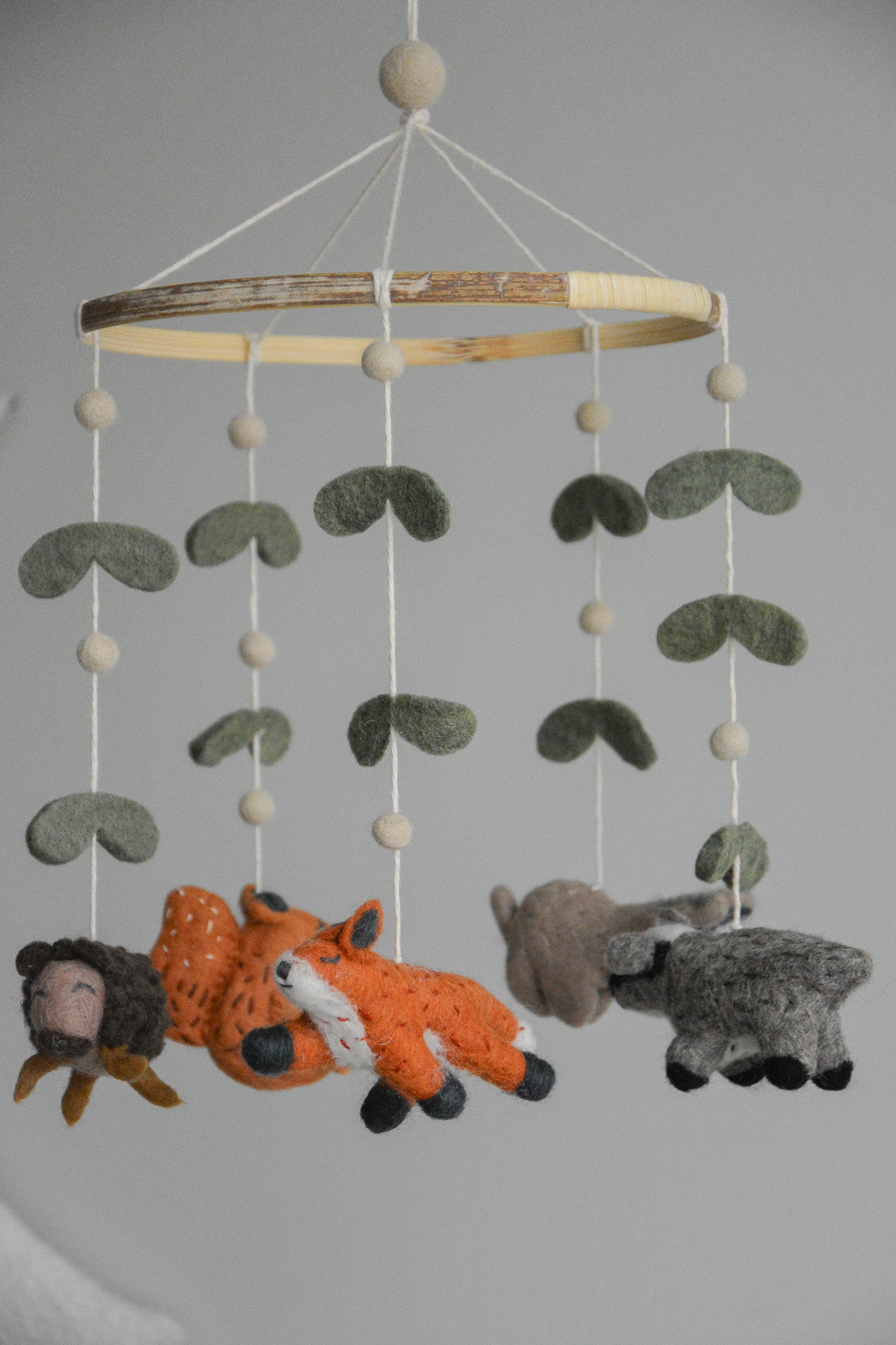 Felted woodland animals mobile