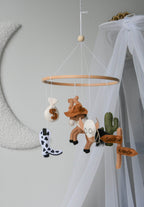 Wild West cowboy ranch themed handmade felt baby mobile - Minidreams Decor