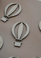 Wooden Air Balloon for Crafts - Natural wood Laser Cut - Wall Decorations - Minidreams Decor