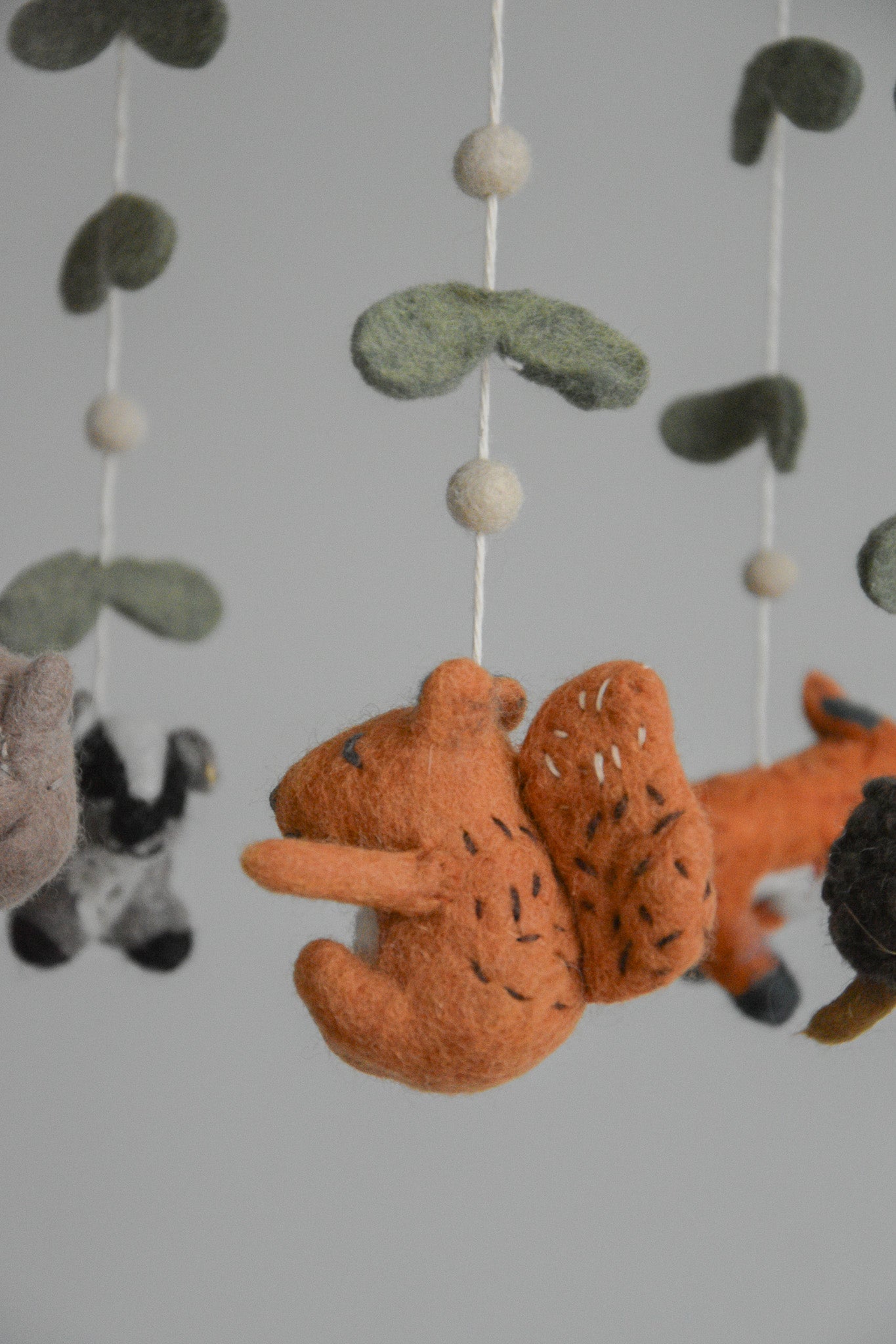 Felted woodland animals mobile