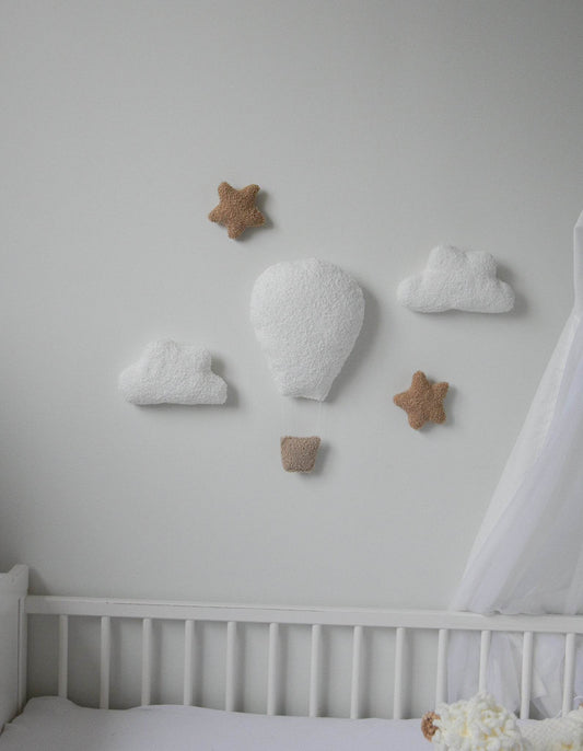 Boucle hot air balloon wall decoration set - Minidreams Decor