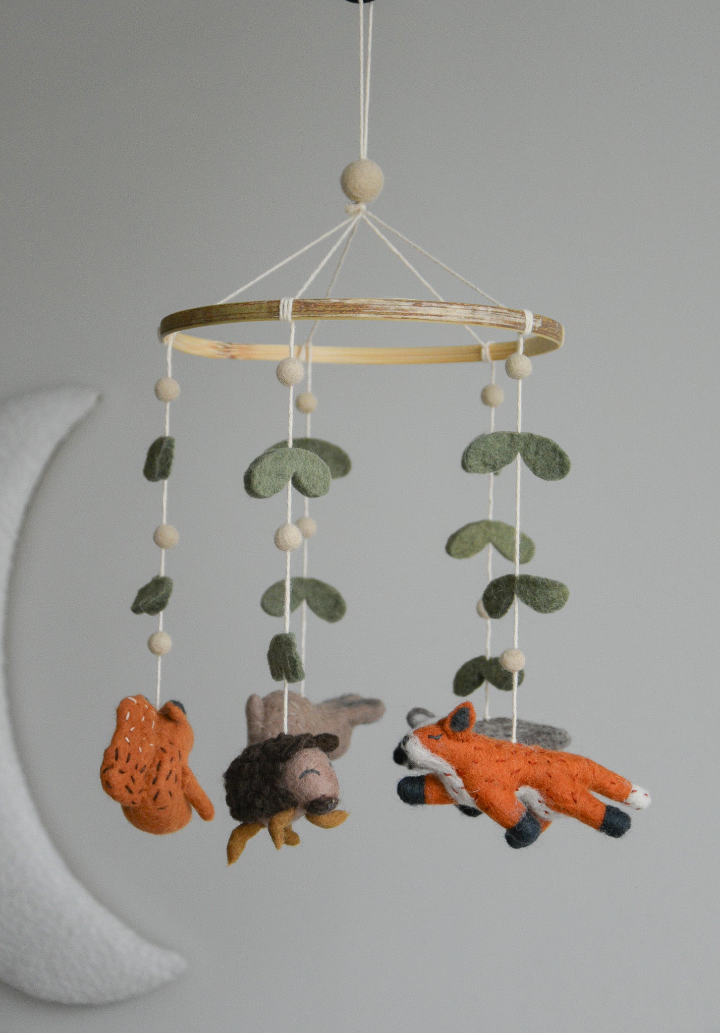 Felted woodland animals mobile