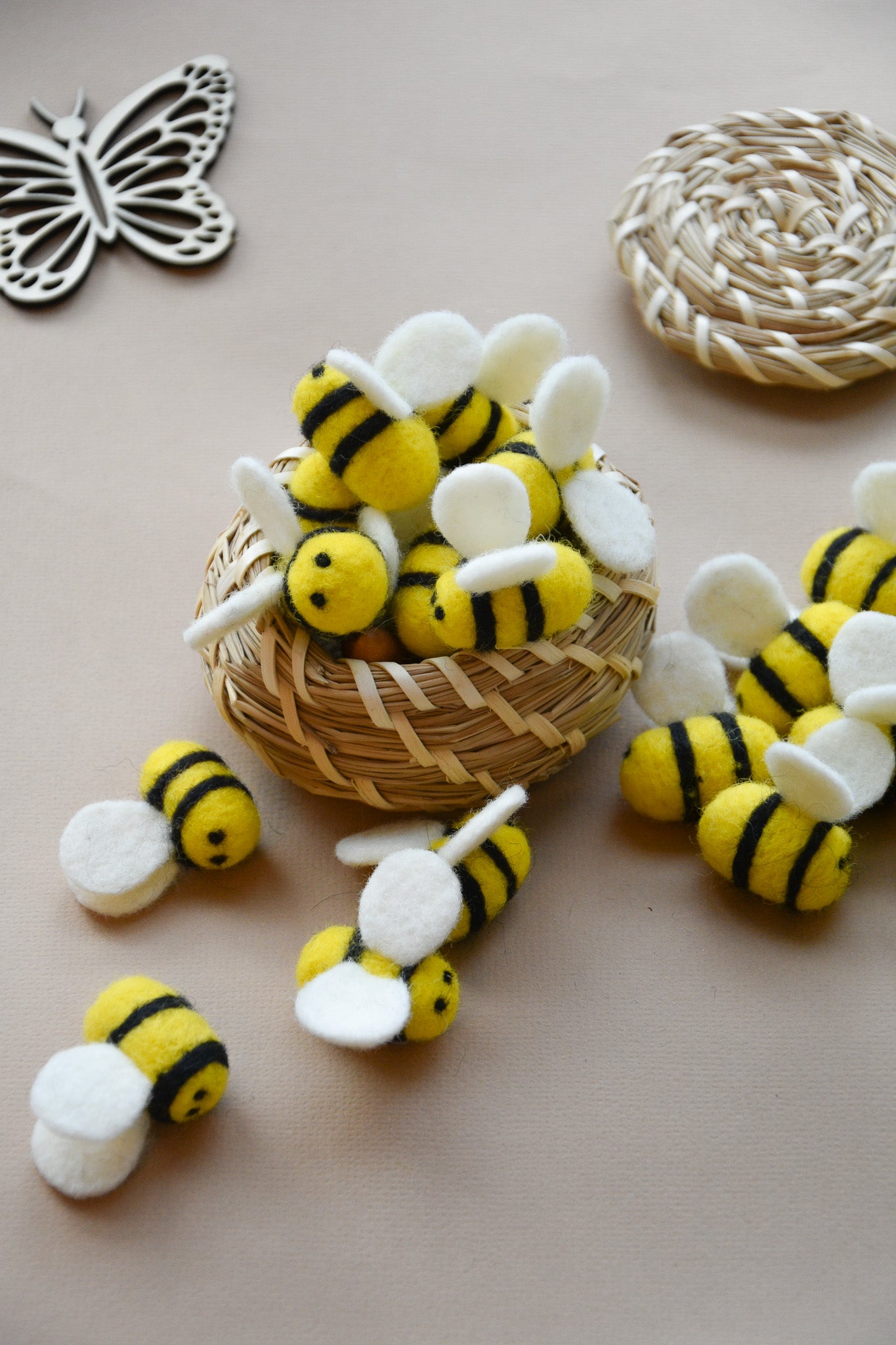 Hand Felted Bees