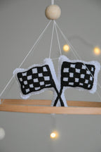 Handmade old school racing cars baby mobile, Neutral nursery mobile, Retro racing baby crib mobile - Minidreams Decor