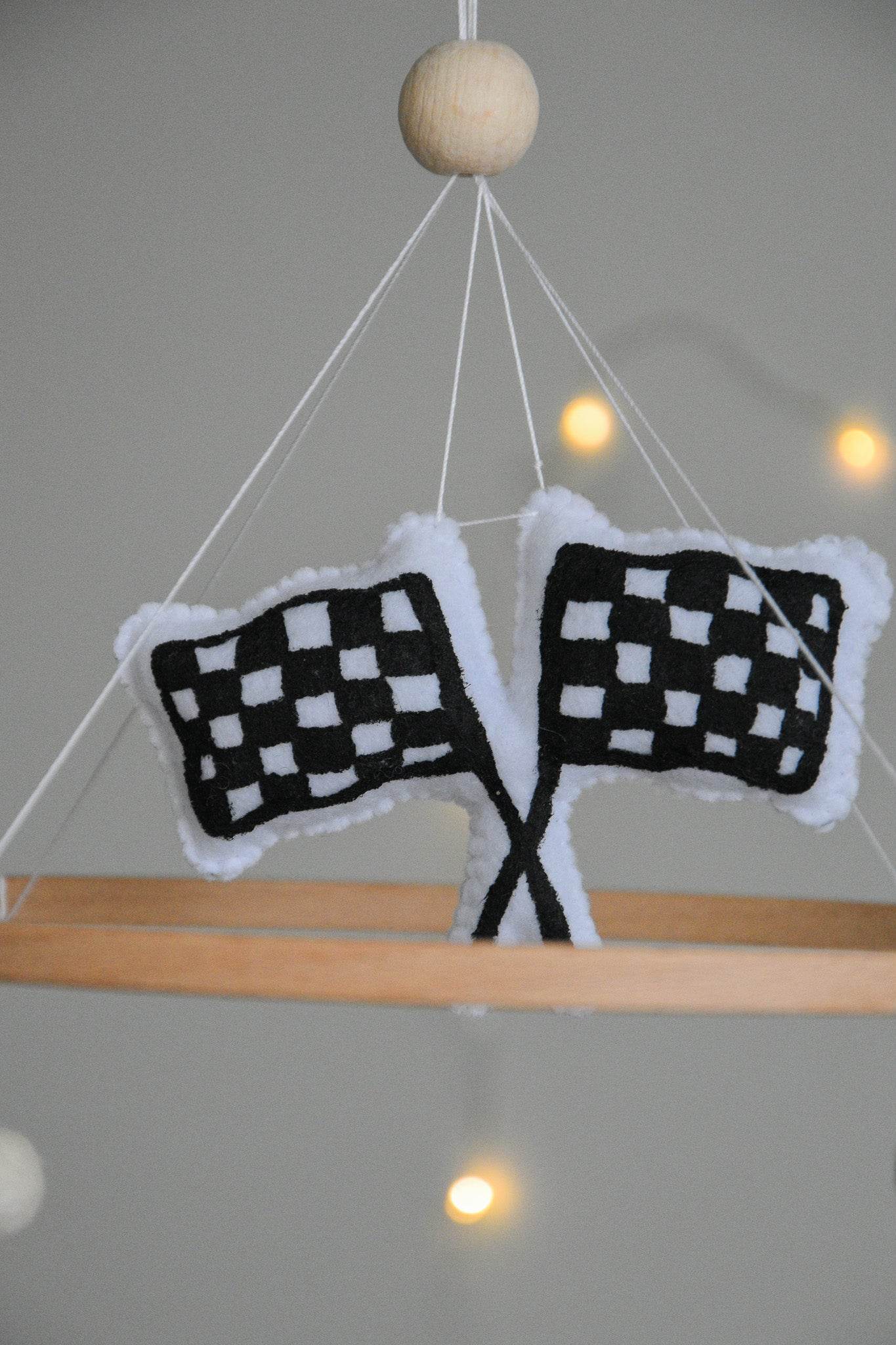Handmade old school racing cars baby mobile, Neutral nursery mobile, Retro racing baby crib mobile - Minidreams Decor