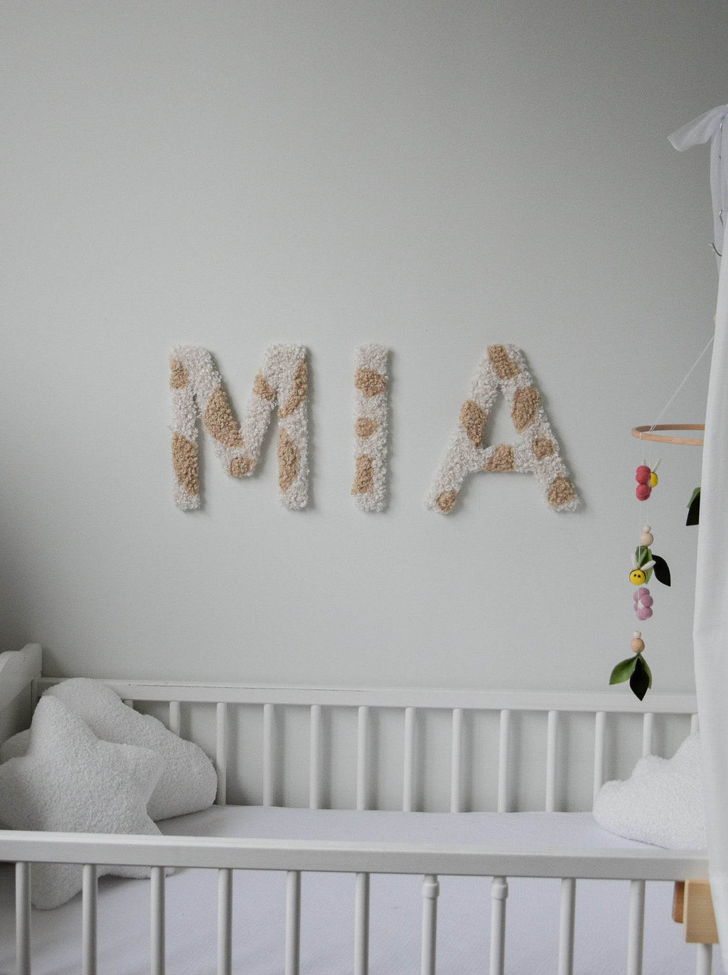 Custom Two-tone Boucle Letter/Name Sign for Nursery - Minidreams Decor
