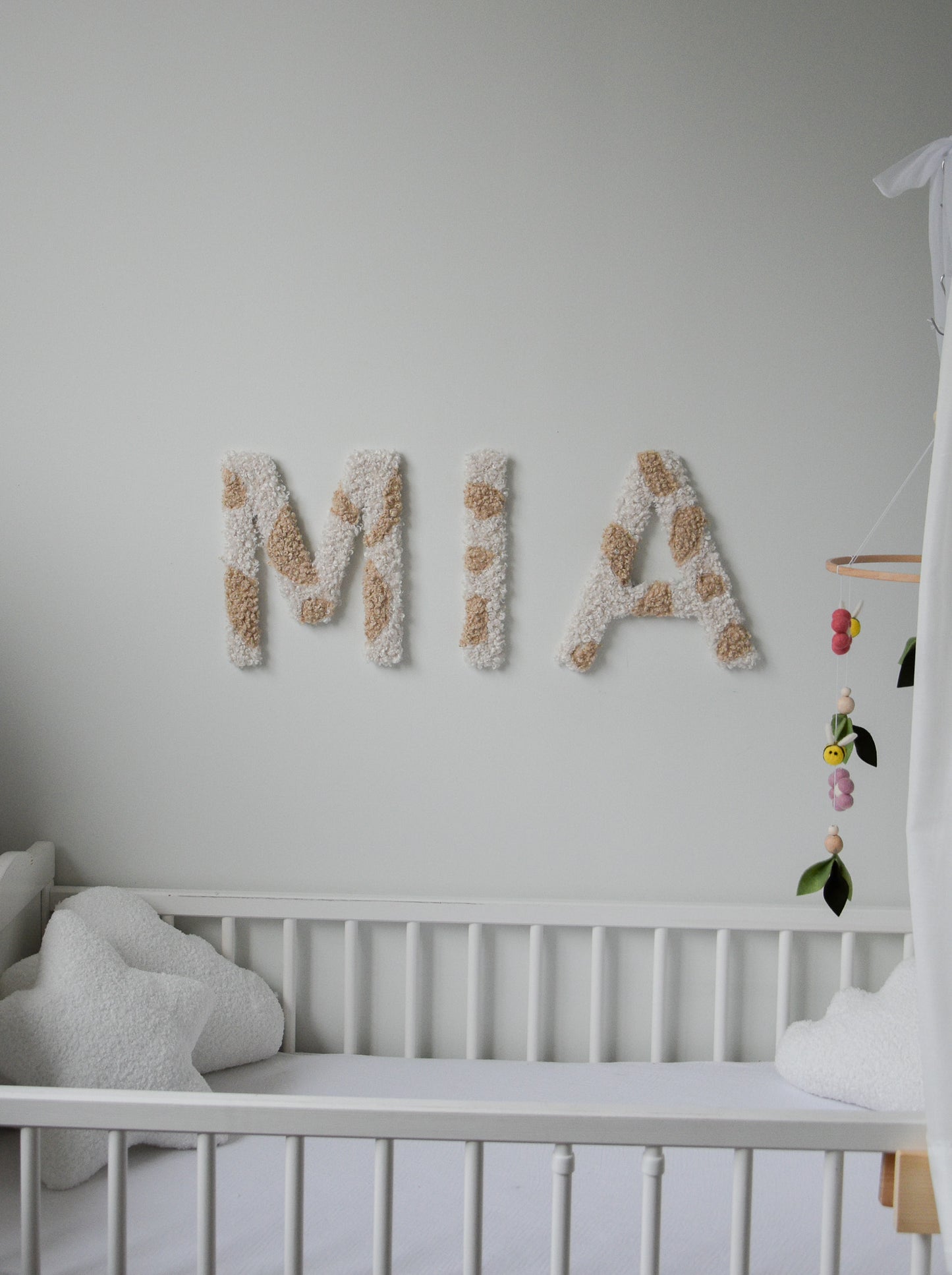 Custom Two-tone Boucle Letter/Name Sign for Nursery