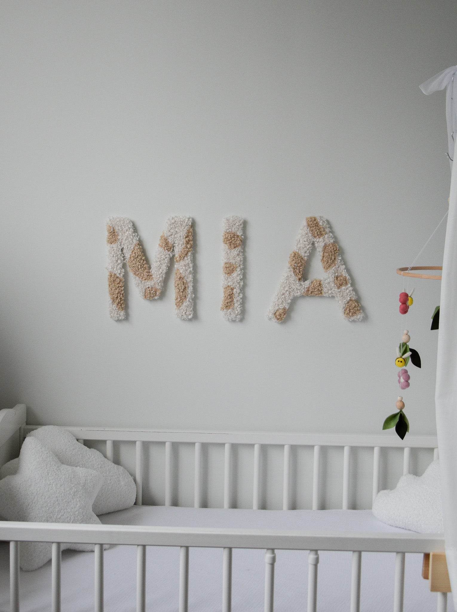Custom Two-tone Boucle Letter/Name Sign for Nursery - Minidreams Decor