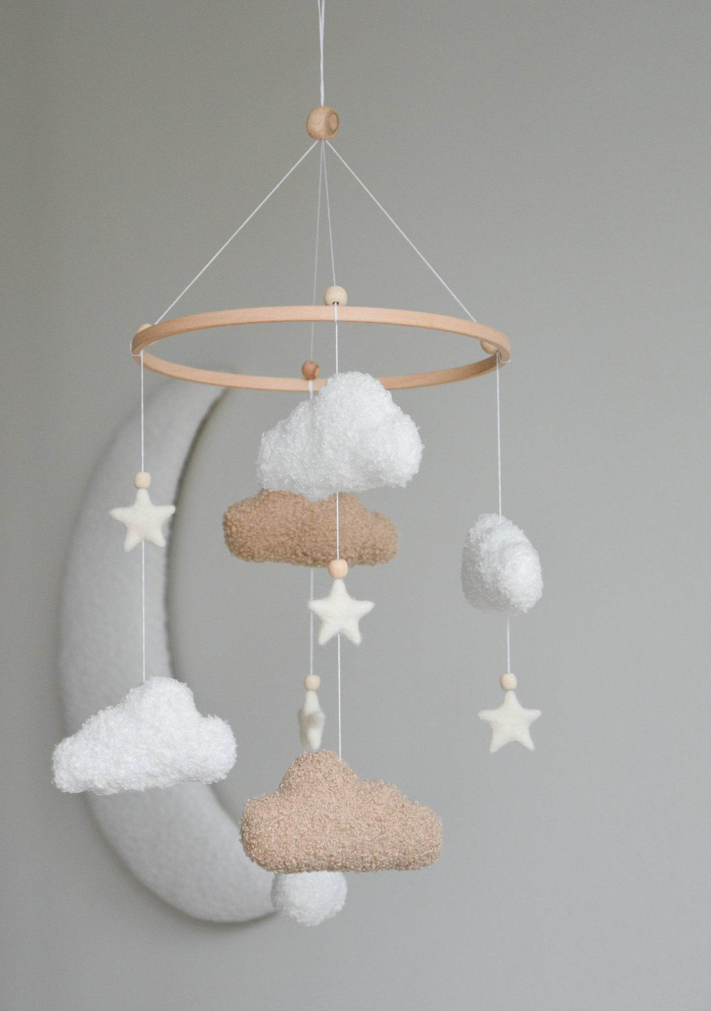 Boucle handmade clouds baby mobile - Minidreams Decor