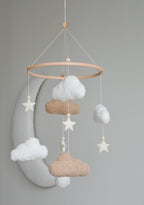 Boucle handmade clouds baby mobile - Minidreams Decor