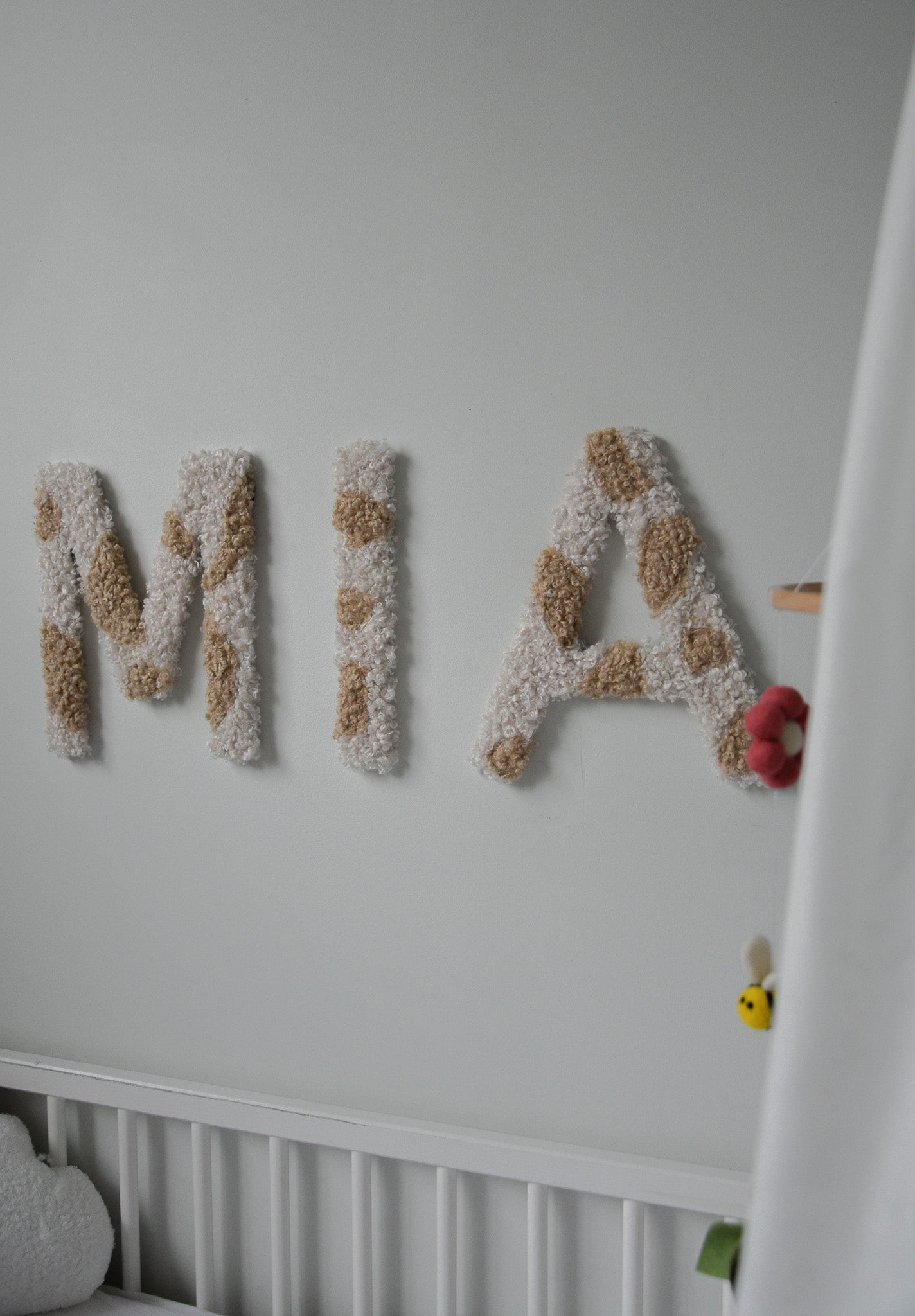 Custom Two-tone Boucle Letter/Name Sign for Nursery