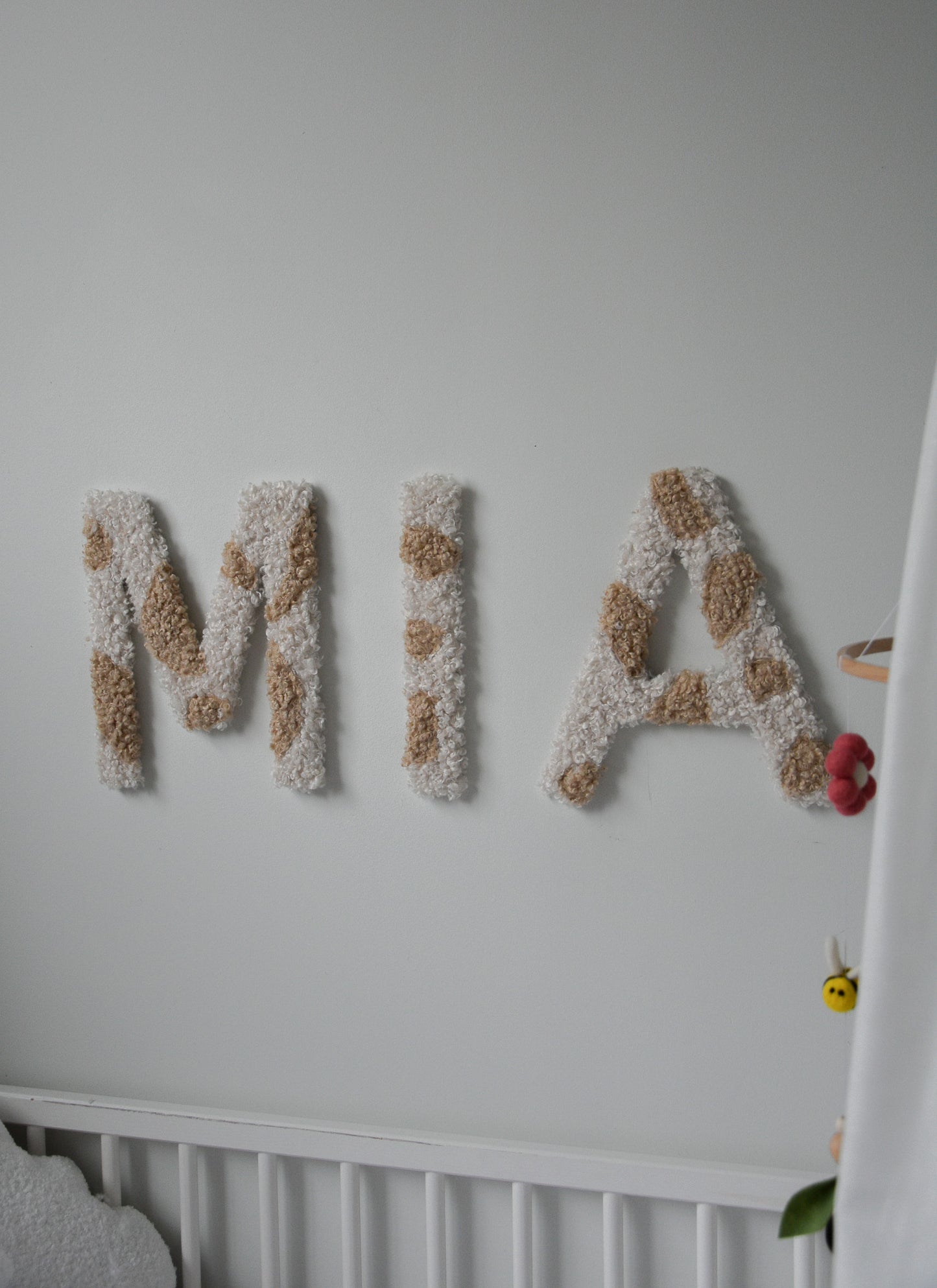 Custom Two-tone Boucle Letter/Name Sign for Nursery