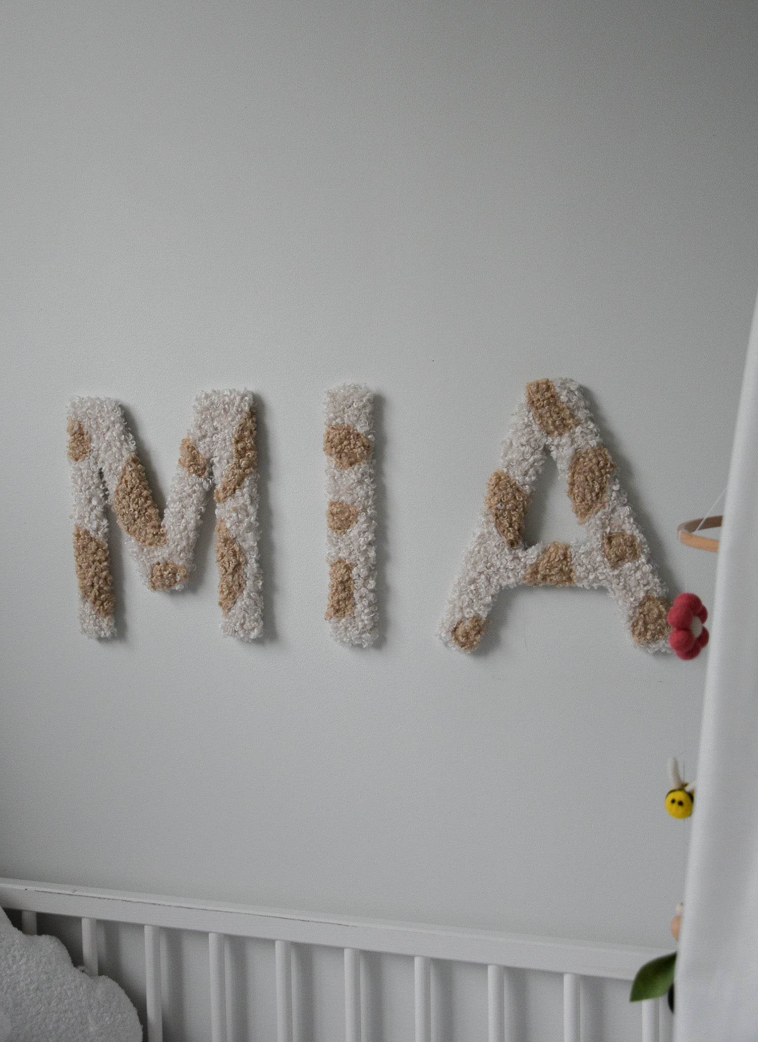 Custom Two-tone Boucle Letter/Name Sign for Nursery - Minidreams Decor