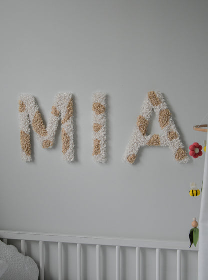 Custom Two-tone Boucle Letter/Name Sign for Nursery