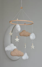 Boucle handmade clouds baby mobile - Minidreams Decor