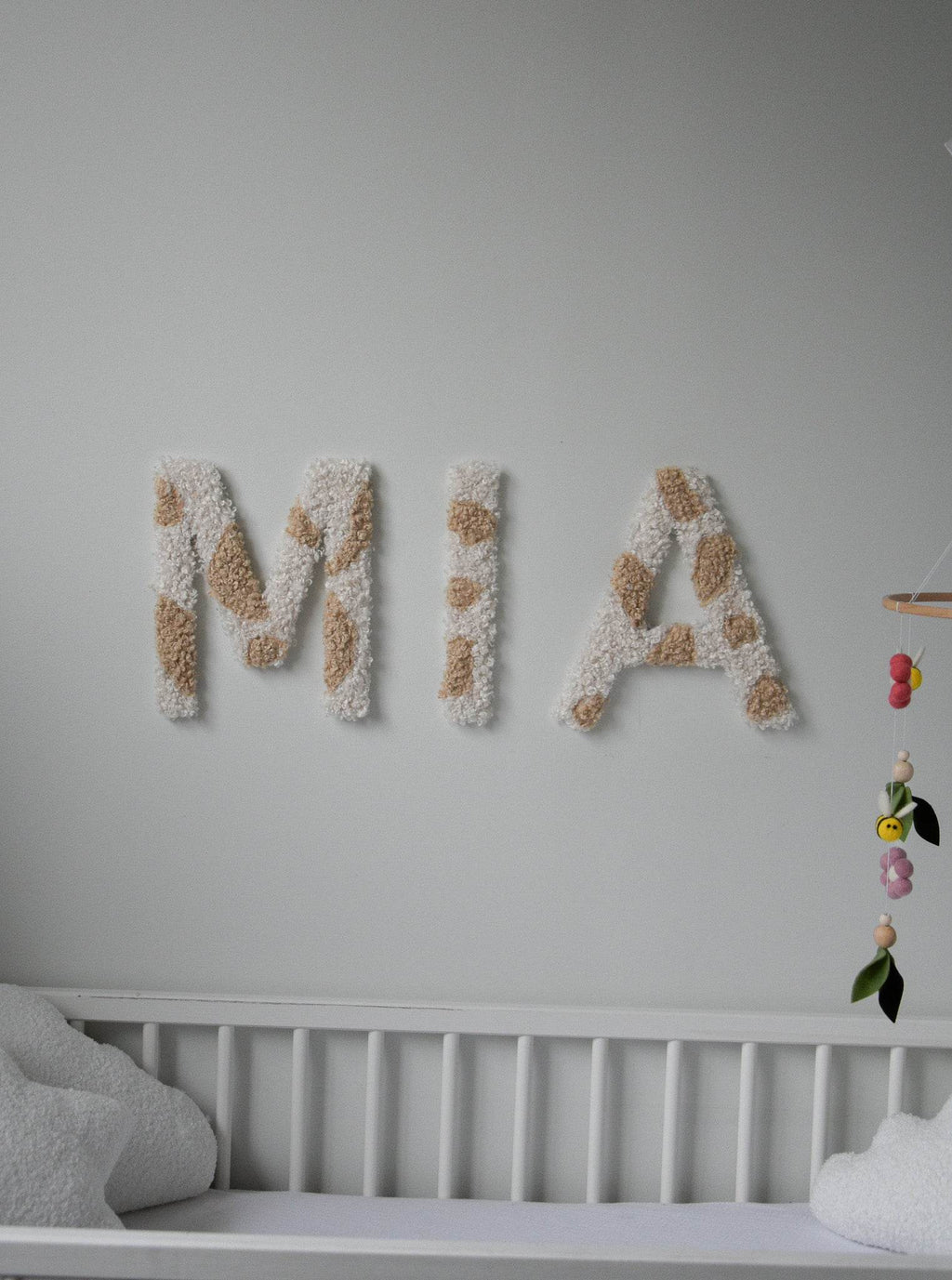 Custom Two-tone Boucle Letter/Name Sign for Nursery - Minidreams Decor