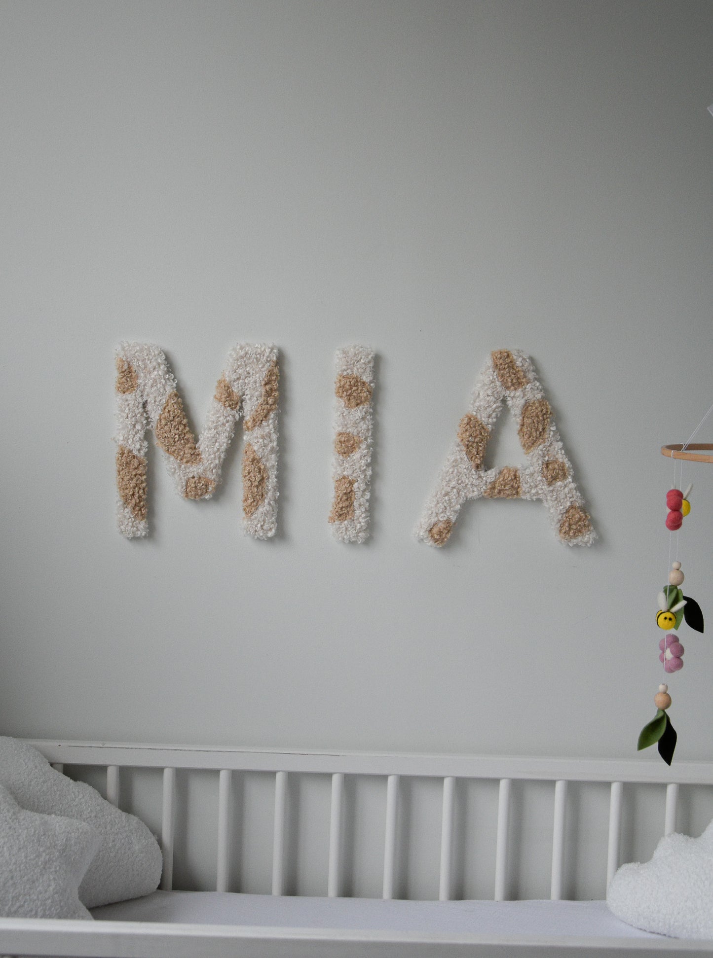 Custom Two-tone Boucle Letter/Name Sign for Nursery