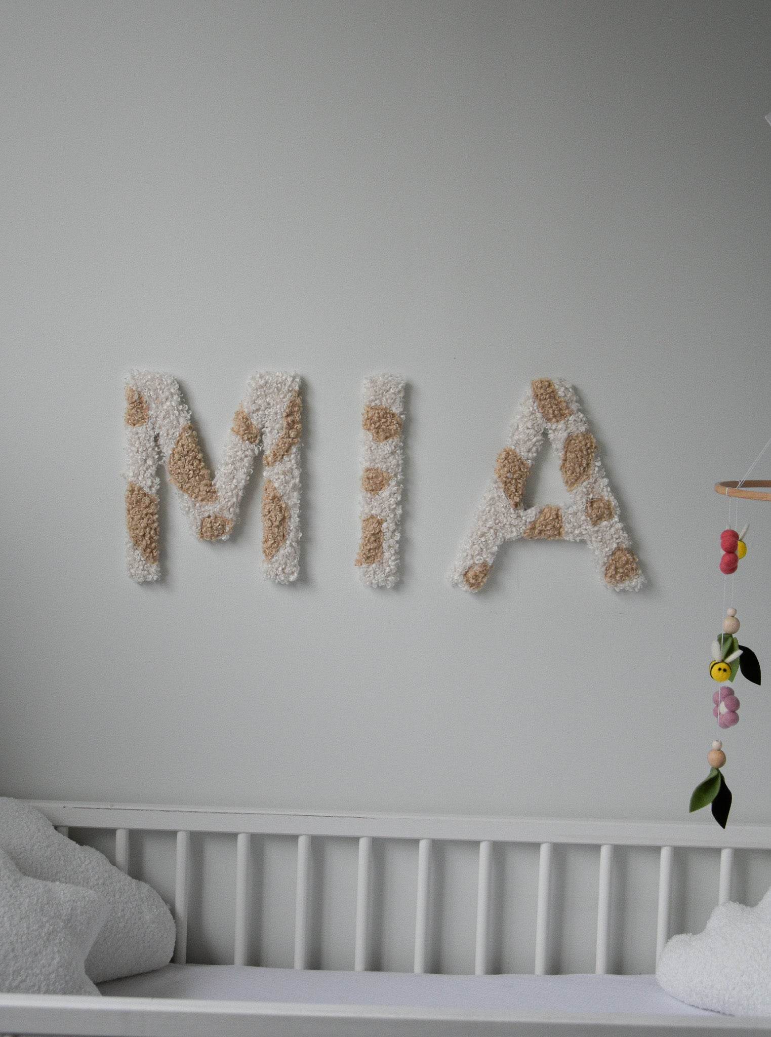 Custom Two-tone Boucle Letter/Name Sign for Nursery - Minidreams Decor