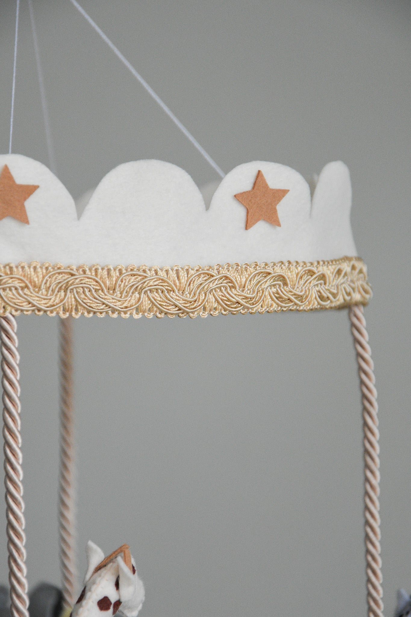 Vintage Safari Carousel Baby Mobile – Handmade Felt Crib Mobile
