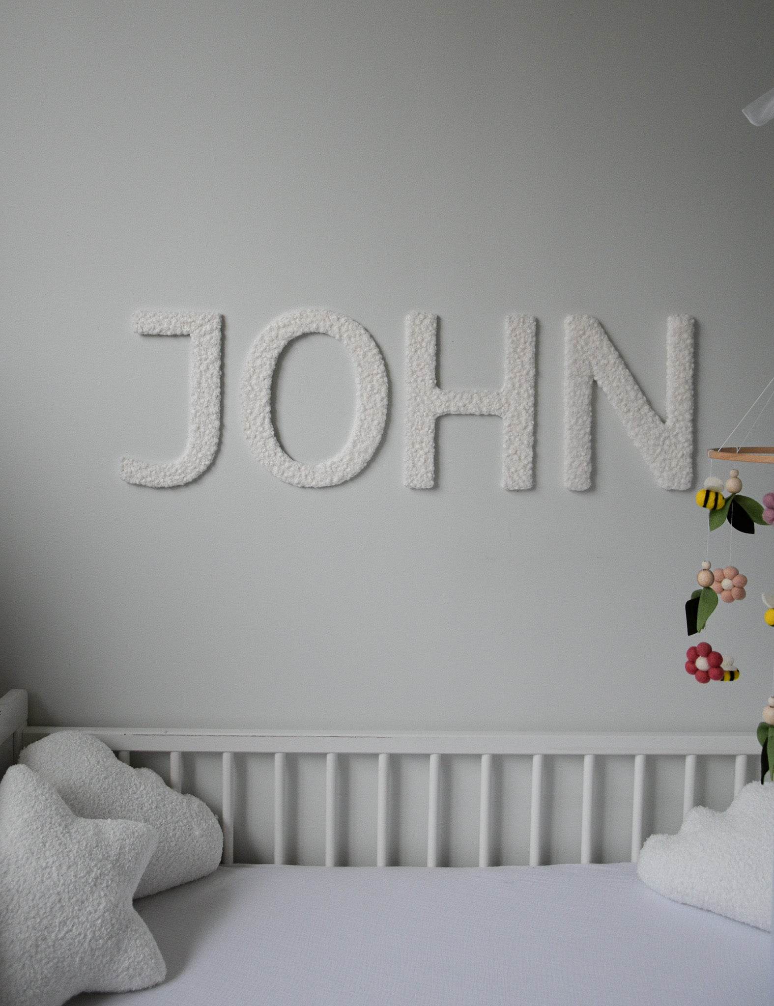Custom Two-tone Boucle Letter/Name Sign for Nursery - Minidreams Decor