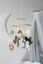 Wild West cowboy ranch themed handmade felt baby mobile - Minidreams Decor