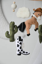 Wild West cowboy ranch themed handmade felt baby mobile - Minidreams Decor