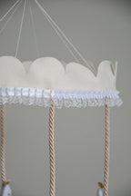 Vintage Swans Carousel Baby Mobile – Handmade Felt Crib Mobile
