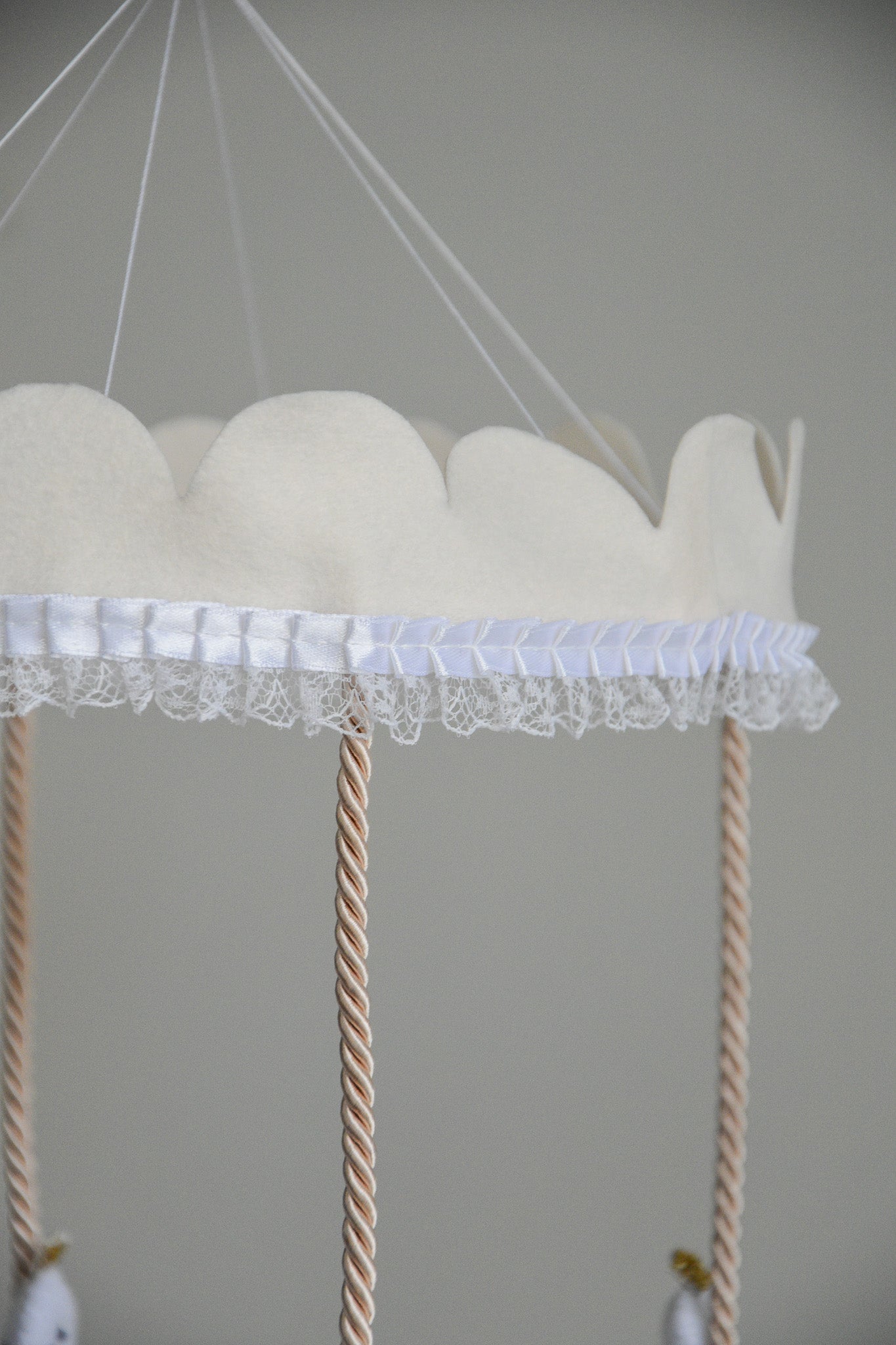 Vintage Swans Carousel Baby Mobile – Handmade Felt Crib Mobile