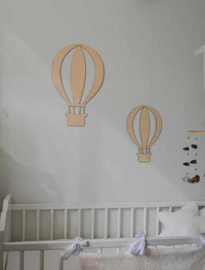 Wooden hot air balloon wall decor