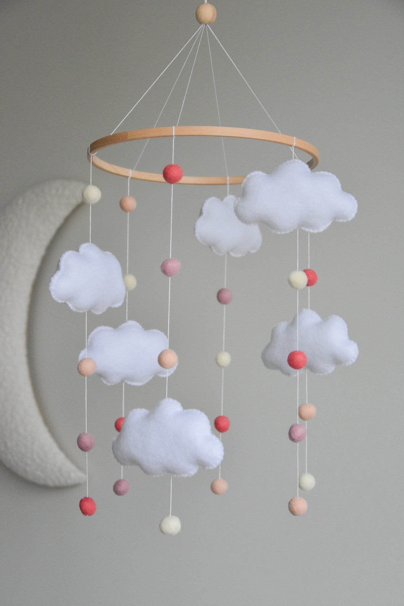 Clouds and Balls Baby crib Mobile - Minidreams Decor