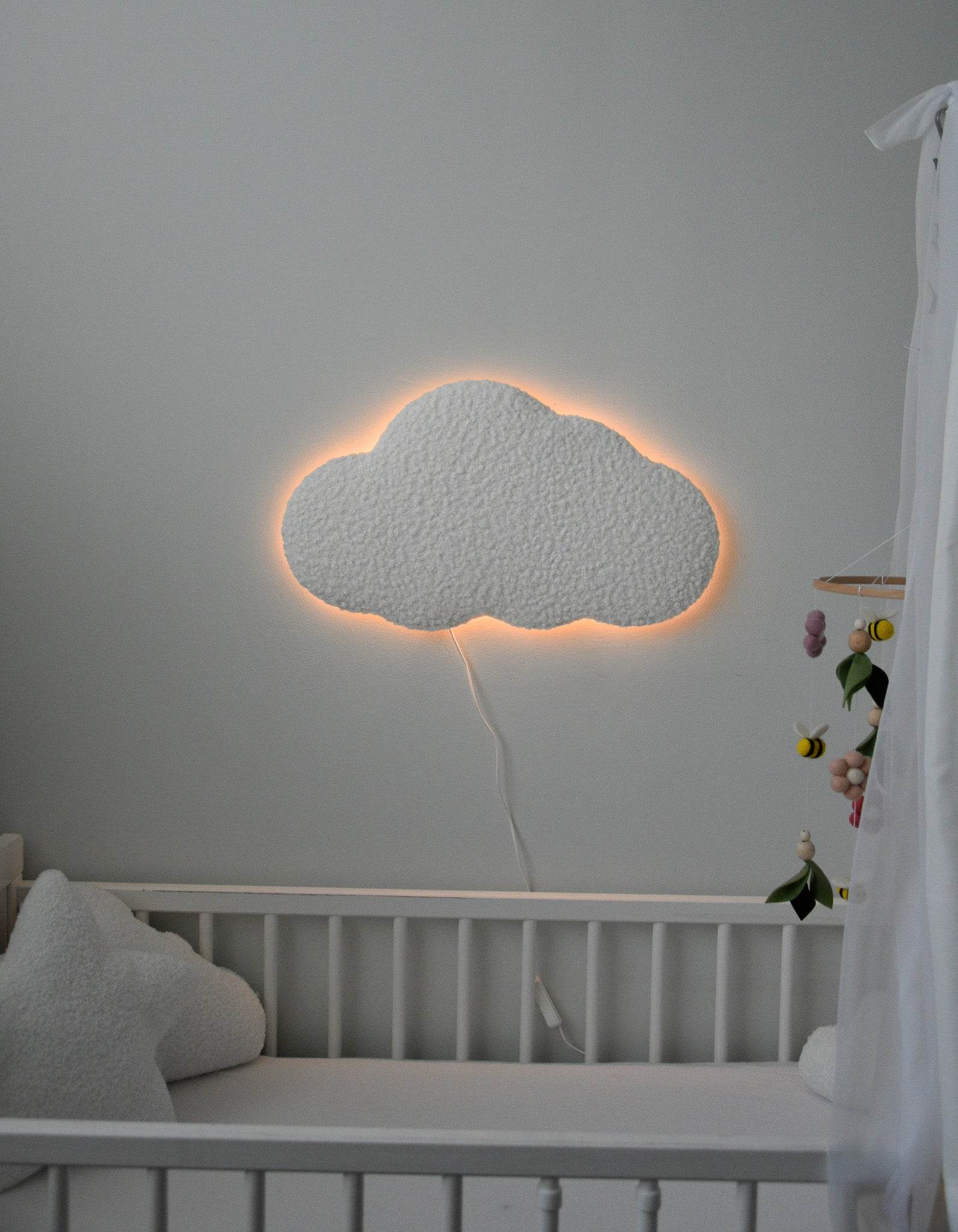 Boucle warm white Cloud LED lamp night light - Minidreams Decor