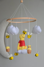 Winnie the Pooh-Themed Floral Baby crib Mobile - Minidreams Decor