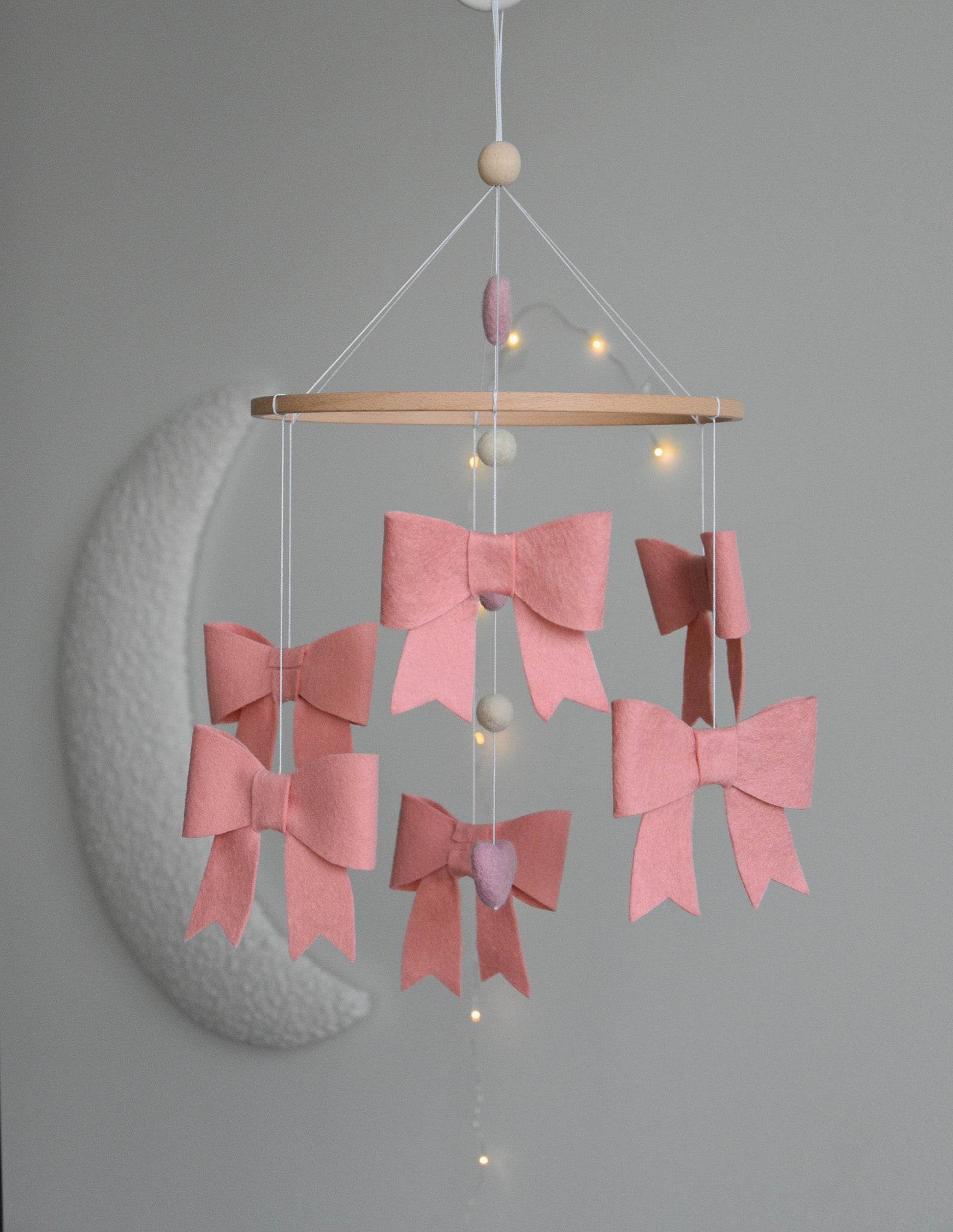 Pink bows girl Baby crib Mobile - Minidreams Decor