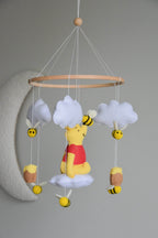 Winnie the Pooh-Themed Floral Baby crib Mobile - Minidreams Decor